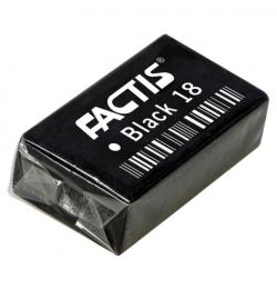 Резинка стирательная FACTIS Black 18 (Испания), прямоугольная, 41х24х13 мм, супермягкая, ПВХ, CPFBL18