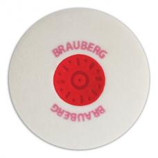 Резинка стирательная BRAUBERG 'Energy', круглая, пластиковый держатель, диаметр 30 мм, белая, 222472