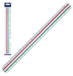 Линейка масштабная 30 см, 6 шкал, пластиковая, STAEDTLER (Германия), 1:20/25/50/75/100/125, трехгранная, 561 98-1BK