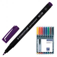 Маркеры перманентные (нестираемые) STAEDTLER 'Lumocolor', набор 8 штук, круглые, 0,6 мм, 318 WP8