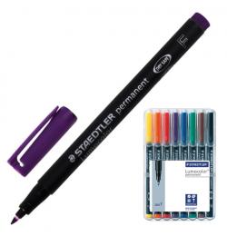Маркеры перманентные (нестираемые) STAEDTLER 'Lumocolor', набор 8 штук, круглые, 0,6 мм, 318 WP8