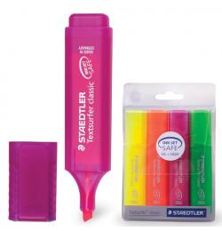 Текстмаркеры STAEDTLER (Германия), набор 4 штуки,'Textsurfer Classic', скошенные, 1-5 мм, 364 P WP4