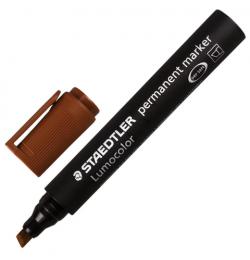 Маркер перманентный (нестираемый) STAEDTLER (Германия) 'Lumocolor', КОРИЧНЕВЫЙ, скошенный наконечник, 2- 5 мм, 350-7