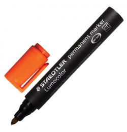 Маркер перманентный (нестираемый) STAEDTLER (Германия) 'Lumocolor', ОРАНЖЕВЫЙ, круглый наконечник, 2 мм, 352-4