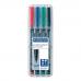 Маркеры перманентные (нестираемые) STAEDTLER 'Lumocolor', набор 4 штуки, круглые, 1 мм, 317 WP4