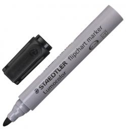Маркер для флипчарта STAEDTLER (Германия) 'Lumocolor', НЕПРОПИТЫВАЮЩИЙ, ЧЕРНЫЙ, скошенный наконечник, 2 мм, 356-9