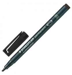 Маркер перманентный (нестираемый) STAEDTLER (Германия) 'Lumocolor', ЧЕРНЫЙ, скошенный наконечник, 1-2,5 мм, 314-9