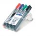 Маркеры перманентные (нестираемые) STAEDTLER 'Lumocolor', набор 4 штуки, скошенные, 2-5 мм, 350 WP4