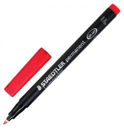 Маркер перманентный (нестираемый) STAEDTLER (Германия) 'Lumocolor', КРАСНЫЙ, скошенный наконечник, 0,6 мм, 318-2