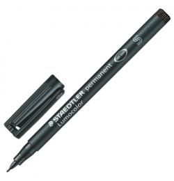 Маркер перманентный (нестираемый) STAEDTLER (Германия) 'Lumocolor', ЧЕРНЫЙ, круглый наконечник, 0,4 мм, 313-9