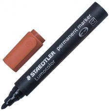 Маркер перманентный (нестираемый) STAEDTLER (Германия) 'Lumocolor', КОРИЧНЕВЫЙ, скошенный наконечник, 2 мм, 352-7