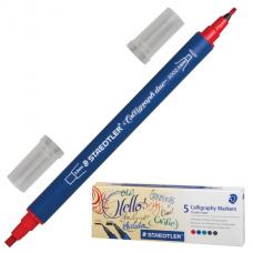 Маркеры каллиграфичекие STAEDTLER, набор 5 штук, двухсторонние, плоский наконечник, 2 мм/3,5 мм, 3002 C5 02