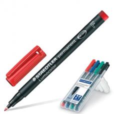 Маркеры перманентные (нестираемые) STAEDTLER 'Lumocolor', набор 4 штуки, круглые, 0,6 мм, 318 WP4