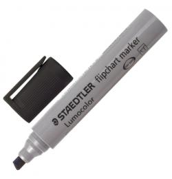 Маркер для флипчарта STAEDTLER (Германия) 'Lumocolor', НЕПРОПИТЫВАЮЩИЙ, ЧЕРНЫЙ, скошенный наконечник, 2-5 мм, 356 B-9
