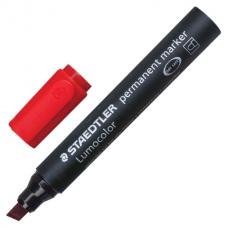 Маркер перманентный (нестираемый) STAEDTLER (Германия) 'Lumocolor', КРАСНЫЙ, скошенный наконечник, 2-5 мм, 350-2