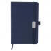 Ежедневник датированный 2021 А5 (138х213 мм), кожзам, держатель для ручки, синий