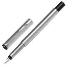 Ручка перьевая PARKER Vector Stainless Steel CT, корпус серебристый, детали из нержавеющей стали, синяя