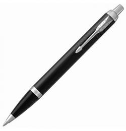 Ручка шариковая PARKER IM Core Black Lacquer CT, корпус черный глянцевый лак, хромированные детали, синяя