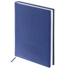 Ежедневник недатированный А5 (138х213 мм), под фактурную кожу, 160 л., темно-синий