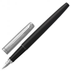 Ручка перьевая PARKER Jotter Bond Street Black CT, копус черный, детали из нержавеющей стали, синяя