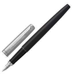 Ручка перьевая PARKER Jotter Bond Street Black CT, копус черный, детали из нержавеющей стали, синяя