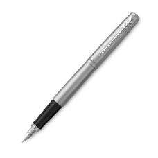 Ручка перьевая PARKER Jotter Stainless Steel CT, корпус серебристый, хромированные детали, синяя