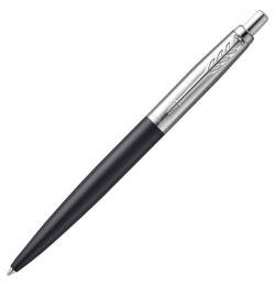 Ручка шариковая PARKER Jotter XL, УТОЛЩЕННЫЙ корпус, черный матовый лак, детали из нержавеющей стали, синяя