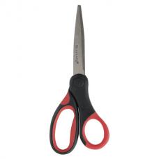 Ножницы BRAUBERG 'Energy', 160 мм, прорезиненные ручки, красно-черные, 2-х сторонняя заточка, блистер, 231564