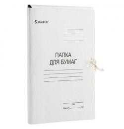 Папка для бумаг с завязками картонная мелованная BRAUBERG, 440 г/м2, до 200 листов, 110925