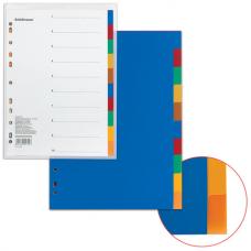 Разделитель пластиковый ERICH KRAUSE "Divider colored", А4, 10 листов, по цветам, оглавление, 2715