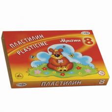 Пластилин классический ГАММА 'Мультики', 8 цветов, 160 г, со стеком, картонная упаковка, 280016, 281016