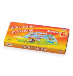 Пластилин классический ГАММА 'Мультики', 6 цветов, 120 г, со стеком, картонная упаковка, 280015,281015