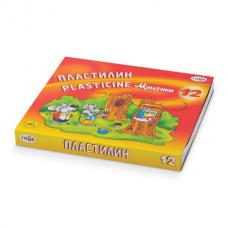 Пластилин классический ГАММА 'Мультики', 12 цветов, 240 г, со стеком, картонная упаковка, 280018, 281018