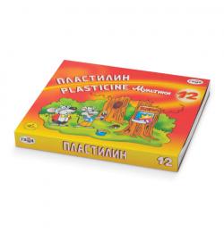 Пластилин классический ГАММА 'Мультики', 12 цветов, 240 г, со стеком, картонная упаковка, 280018, 281018