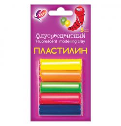 Пластилин флуоресцентный ЛУЧ 'Флюрисветики', 5 цветов, 64 г, блистер, 12С 764-08