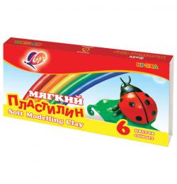 Пластилин мягкий ЛУЧ 'Кроха', 6 цветов, 99 г, со стеком, картонная упаковка, 12С 863-08