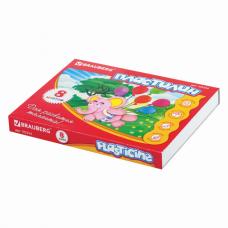 Пластилин классический BRAUBERG, 8 цветов, 160 г, со стеком, картонная упаковка, 103254