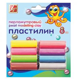 Пластилин перламутровый ЛУЧ 'Перламутрики', 8 цветов, 105 г, блистер, 18С 1197-08
