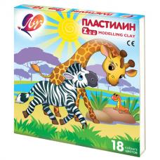 Пластилин классический ЛУЧ 'Zoo', 18 цветов, 243 г, картонная коробка, 20С1358-08