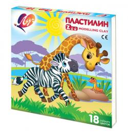 Пластилин классический ЛУЧ 'Zoo', 18 цветов, 243 г, картонная коробка, 20С1358-08