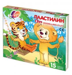 Пластилин классический ЛУЧ 'Zoo', 15 цветов, 202,5 г, картонная коробка, 20С 1357-08