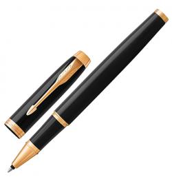 Ручка-роллер подарочная PARKER 'IM Core Black Lacquer GT', черный глянцевый лак, позолоченные детали, черная, 1931659