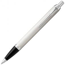 Ручка подарочная шариковая PARKER 'IM Core White Lacquer CT', белый глянцевый лак, хромированные детали, синяя, 1931675