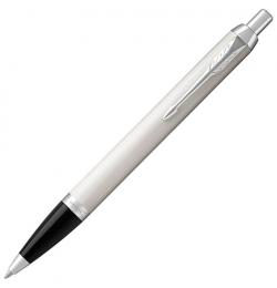 Ручка подарочная шариковая PARKER 'IM Core White Lacquer CT', белый глянцевый лак, хромированные детали, синяя, 1931675