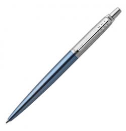 Ручка подарочная гелевая PARKER 'Jotter Waterloo Blue CT', черная, голубой корпус, серебристые детали