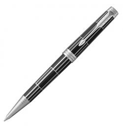 Ручка шариковая PARKER 'Premier Luxury Black PT', корпус черный, детали палладий, черная, 1931404