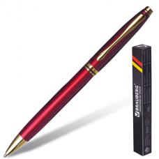 Ручка бизнес-класса шариковая BRAUBERG 'De Luxe Red', корпус бордовый, золотистые детали, 1 мм, синяя, 141413