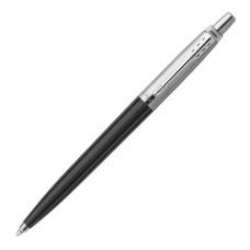 Ручка шариковая PARKER 'Jotter Plastic CT', корпус сталь + черный пластик, синяя, R0033010