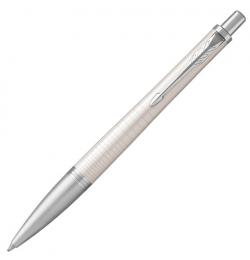 Ручка подарочная шариковая PARKER 'Urban Premium Pearl Metal CT', жемчужно-белый лак с гравировкой, хром, синяя, 1931611