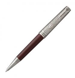 Ручка шариковая PARKER 'Premier Custom Crimson Red RT', корпус красный, детали рутений, черная, 1972065